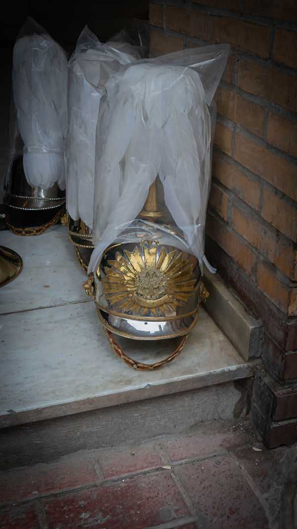 Cascos de plumas del domingo de ramos